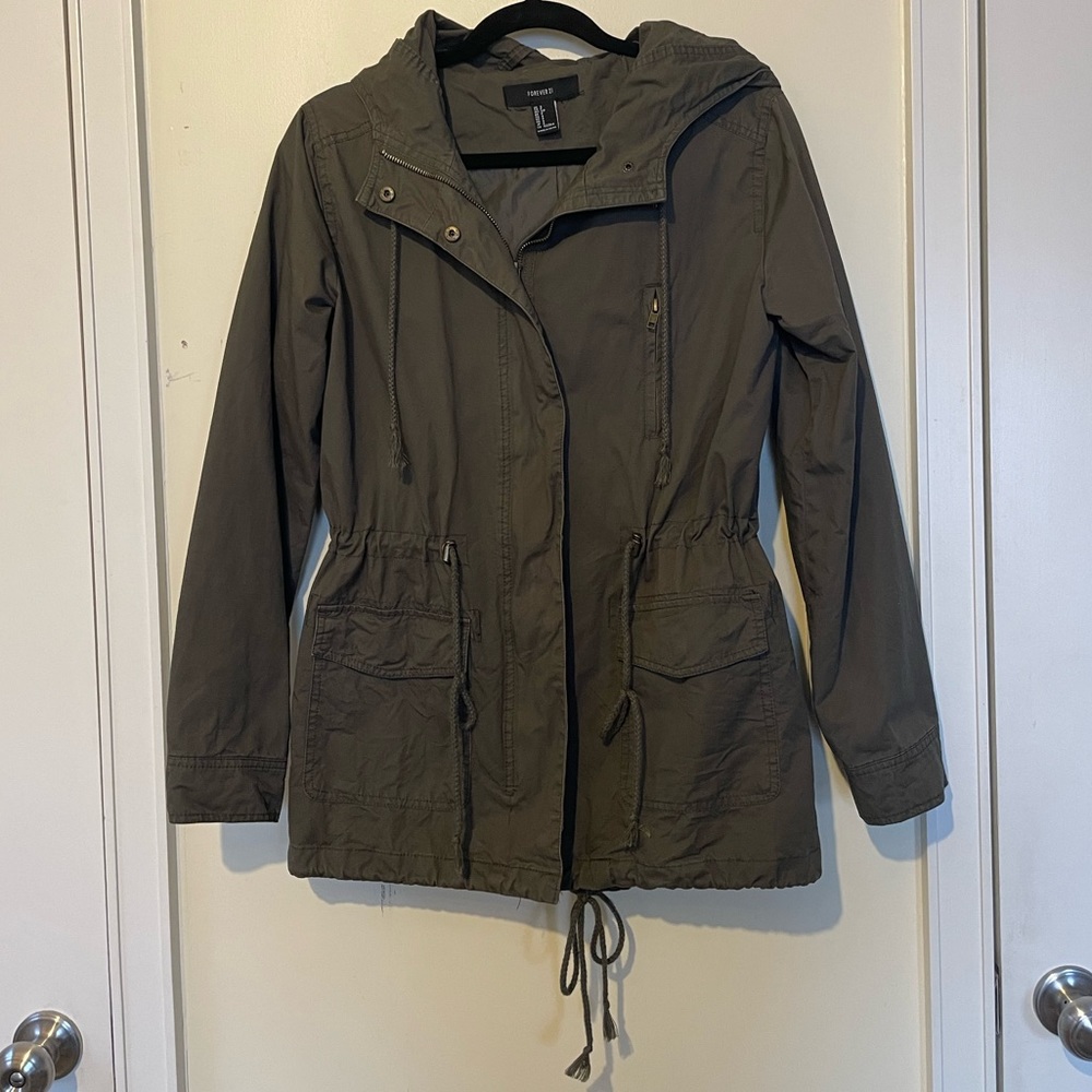 Forever 21 Women’s Forest Green Anorak Jacket (Size S)
